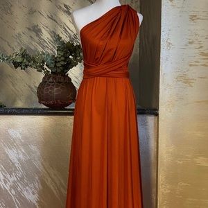 Rust/burnt orange convertible bridesmaid dress